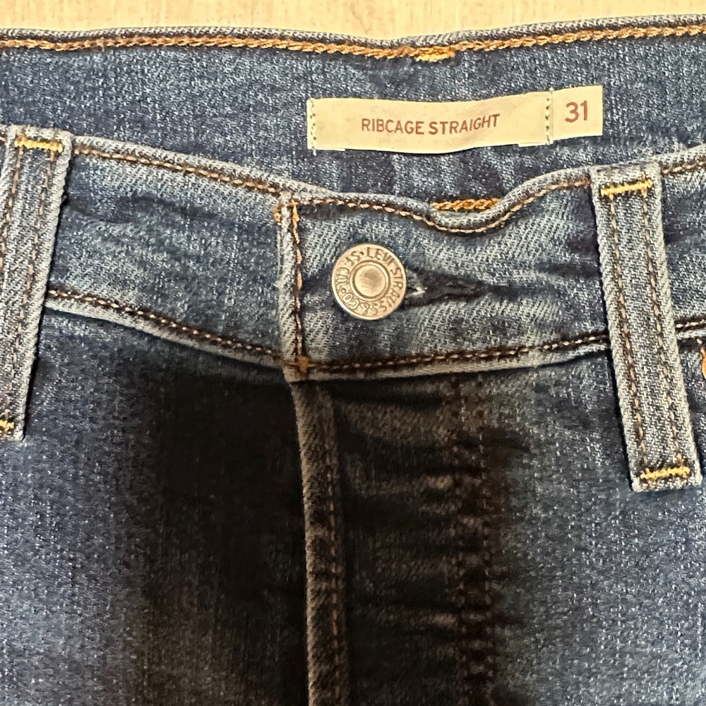 Levi's Dark Blue Straight-Leg Jeans - Picture 3 of 9